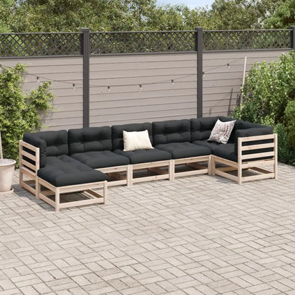 vidaXL 7 Piece Patio Sofa Set Solid Wood Pine - Outdoor Sofa Set