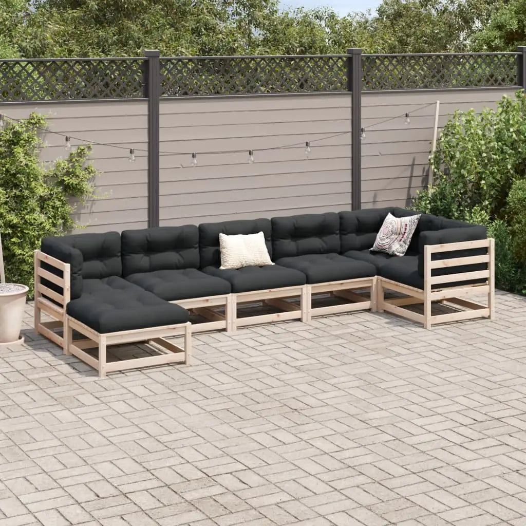 vidaXL 7 Piece Patio Sofa Set Solid Wood Pine - Outdoor Sofa Set