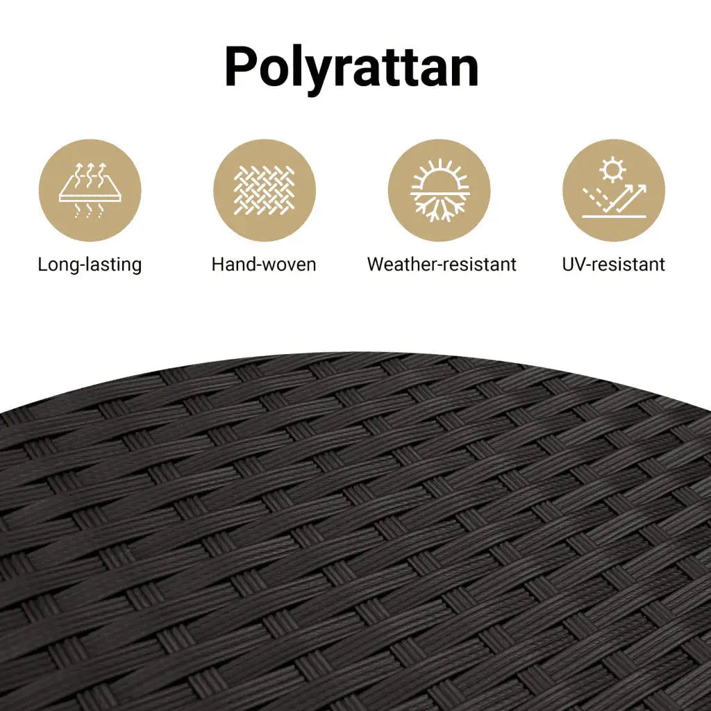 vidaXL 7 Piece Patio Sofa Set with Cushions Black Poly Rattan - Sofa Set