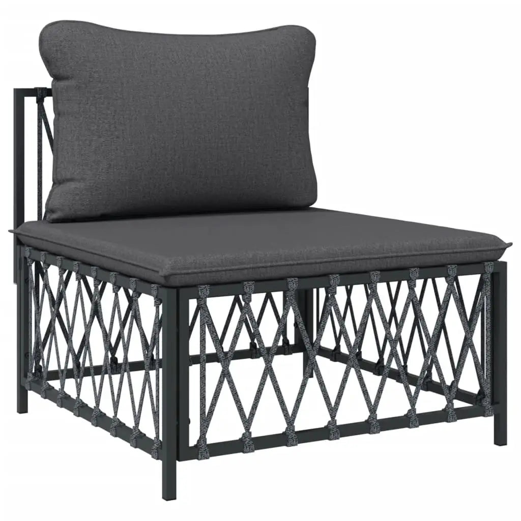 vidaXL 8 Piece Patio Lounge Set with Cushions Anthracite Steel - Outdoor Furniture Set