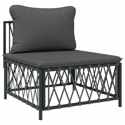 vidaXL 8 Piece Patio Lounge Set with Cushions Anthracite Steel - Outdoor Furniture Set