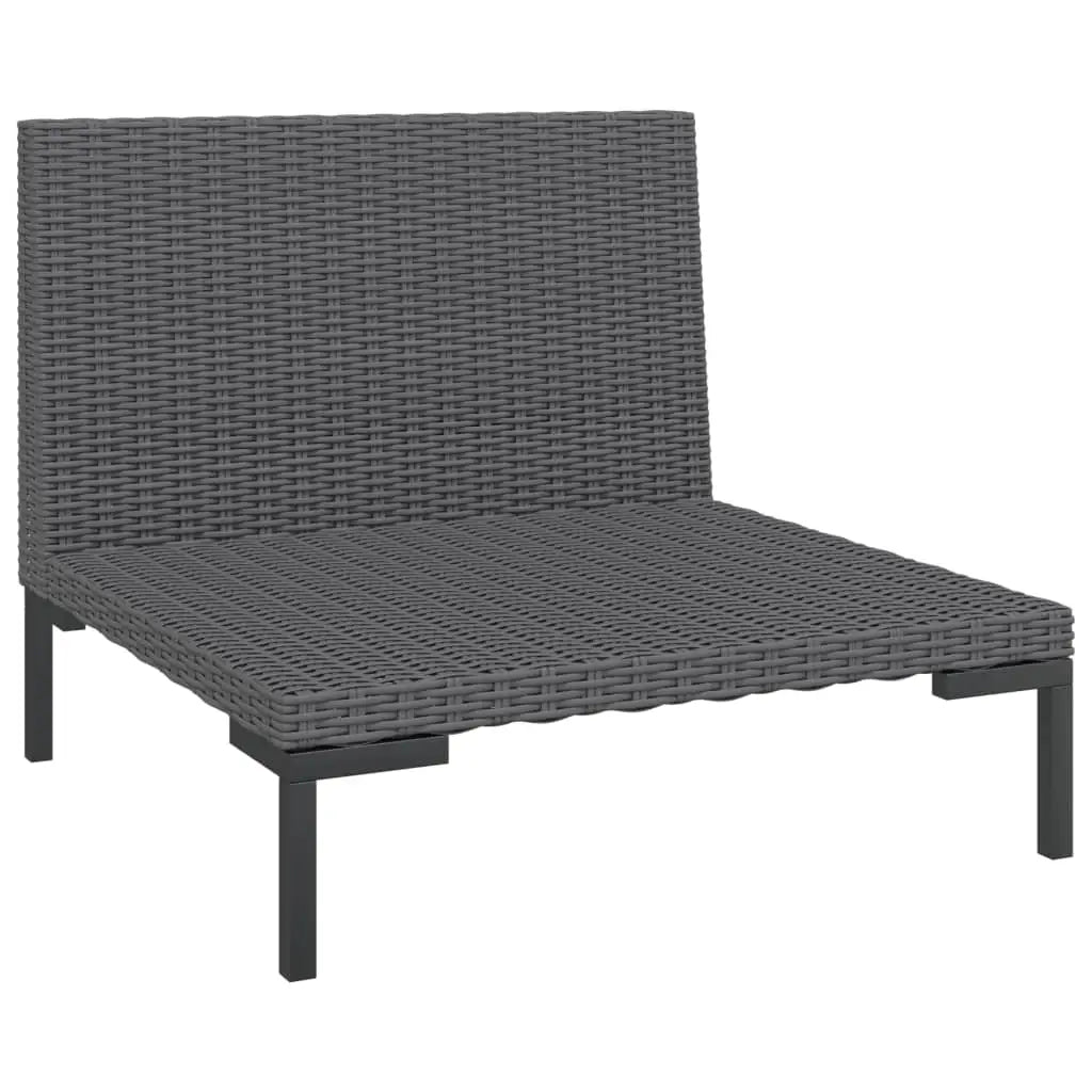 vidaXL 8 Piece Patio Lounge Set with Cushions Poly Rattan Dark Gray - Lounge Set
