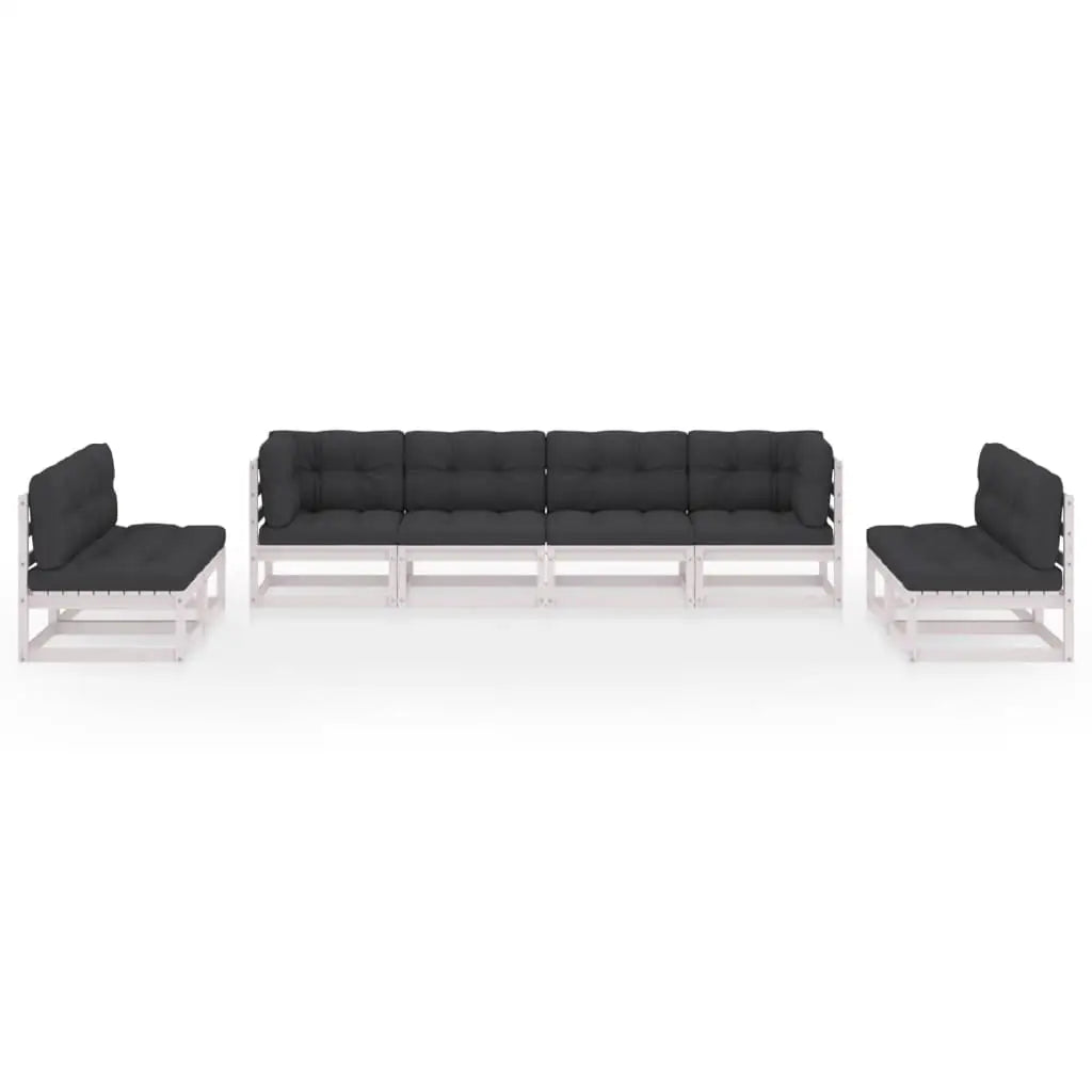 vidaXL 8 Piece Patio Lounge Set with Cushions Solid Pinewood - Patio Lounge Set