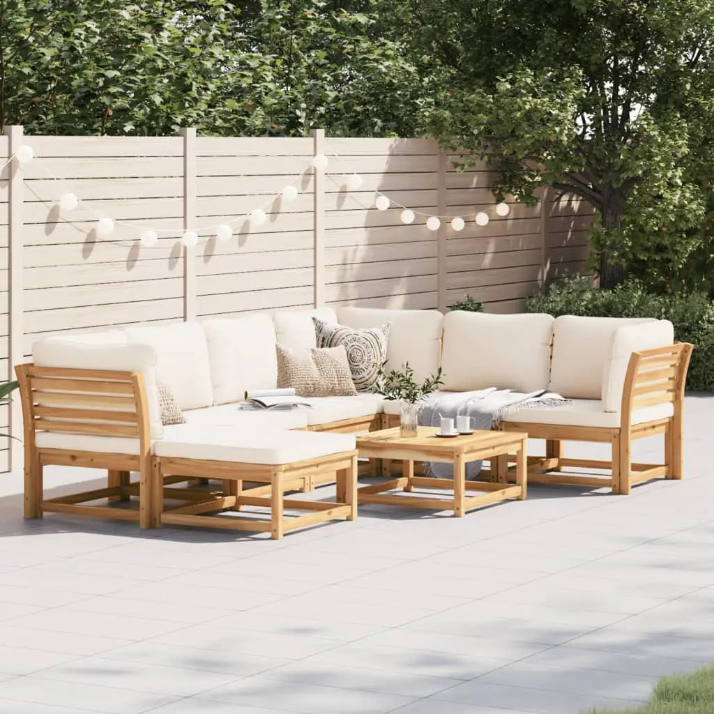 vidaXL 8 Piece Patio Lounge Set with Cushions Solid Wood Acacia - Outdoor Lounge Set