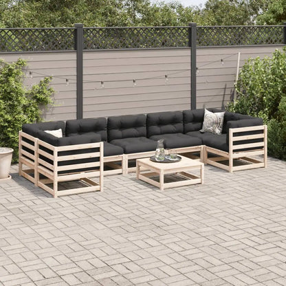 vidaXL 8 Piece Patio Sofa Set Solid Wood Pine - Furniture > Outdoor Furniture > Outdoor Furniture Sets