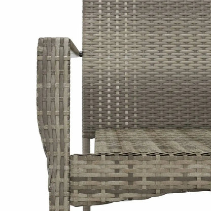 vidaXL 9 Piece Patio Dining Set with Cushions Gray Poly Rattan - Furniture > Outdoor Furniture > Outdoor Furniture Sets