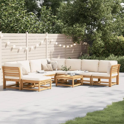 vidaXL 9 Piece Patio Lounge Set with Cushions Solid Wood Acacia - Lounge Set