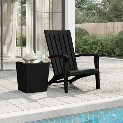 vidaXL Adirondack Chair Outdoor Furniture Lawn Chair for Deck Polypropylene - Black / 1 pcs - Outdoor Chair