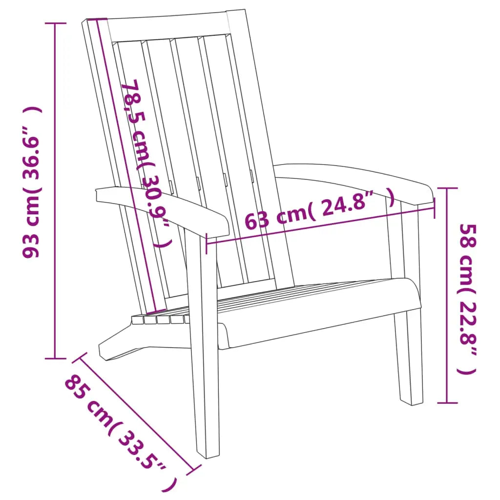 vidaXL Adirondack Chair Outdoor Furniture Lawn Chair for Deck Polypropylene - Outdoor Chair