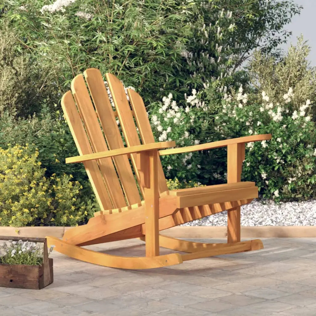 vidaXL Adirondack Chair Patio Lawn Chair Weather Resistant Solid Wood Teak - 1 pcs - Outdoor Chairs