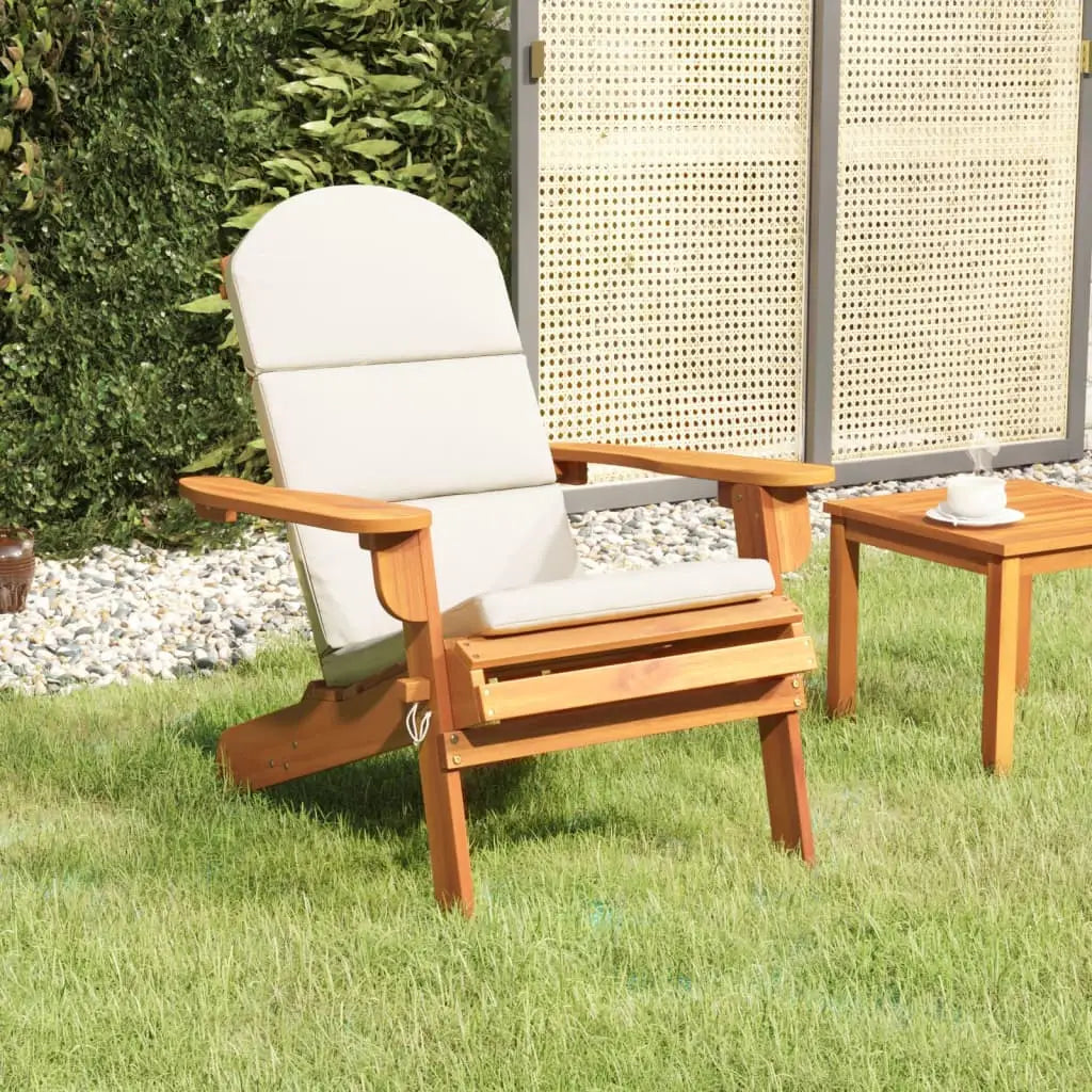 vidaXL Adirondack Patio Chair with Cushions Solid Wood Acacia - Outdoor Chair