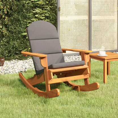 vidaXL Adirondack Rocking Chair Porch Rocker with High Back Solid Wood Acacia - Brown and gray - Rocking Chair