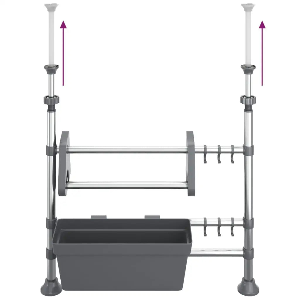 vidaXL Adjustable Kitchen Organizer Aluminum - Home & Garden > Household Supplies > Storage & Organization > Household