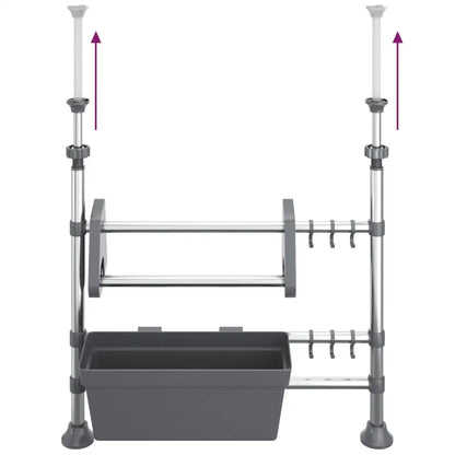 vidaXL Adjustable Kitchen Organizer Aluminum - Home & Garden > Household Supplies > Storage & Organization > Household