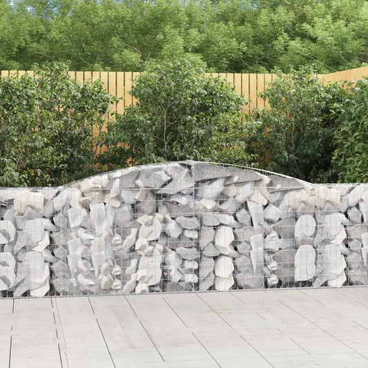 vidaXL Arched Gabion Basket 157.5’’x11.8’’x39.4’’/47.2’’ Galvanized Iron - Gabion Basket