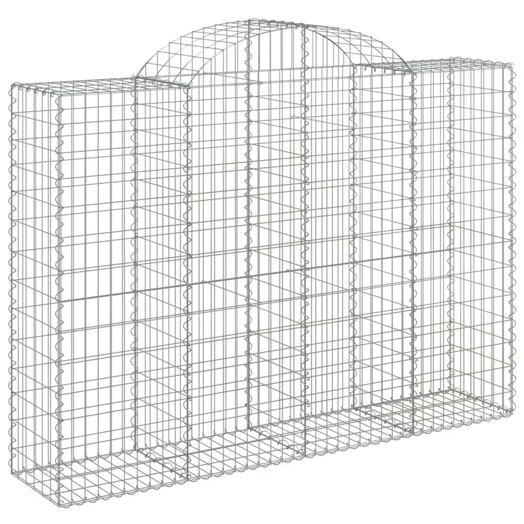 vidaXL Arched Gabion Basket 78.7’’x19.7’’x55.1’’/63’’ Galvanized Iron - Home & Garden > Lawn & Garden > Gardening >