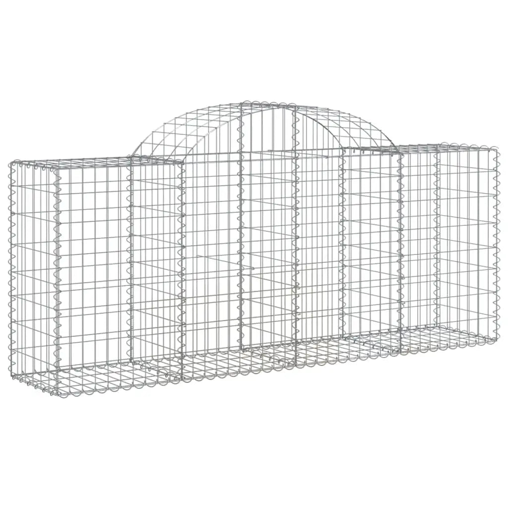 vidaXL Arched Gabion Baskets 2 pcs 78.7’’x19.7’’x31.5’’/39.4’’ Galvanized Iron - Home & Garden > Lawn & Garden >