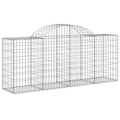 vidaXL Arched Gabion Baskets 2 pcs 78.7’’x19.7’’x31.5’’/39.4’’ Galvanized Iron - Home & Garden > Lawn & Garden >