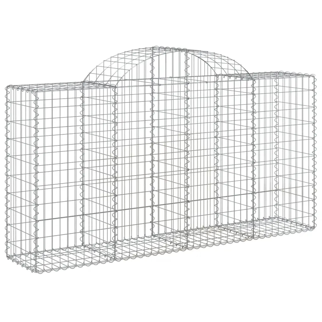 vidaXL Arched Gabion Baskets 2 pcs 78.7’’x19.7’’x39.4’’/47.2’’ Galvanized Iron - Home & Garden > Lawn & Garden >