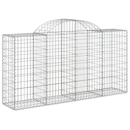 vidaXL Arched Gabion Baskets 2 pcs 78.7’’x19.7’’x39.4’’/47.2’’ Galvanized Iron - Home & Garden > Lawn & Garden >