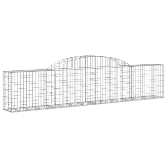 vidaXL Arched Gabion Baskets 3 pcs 118.1’’x11.8’’x23.6’’/31.5’’ Galvanized Iron - Gabion Baskets