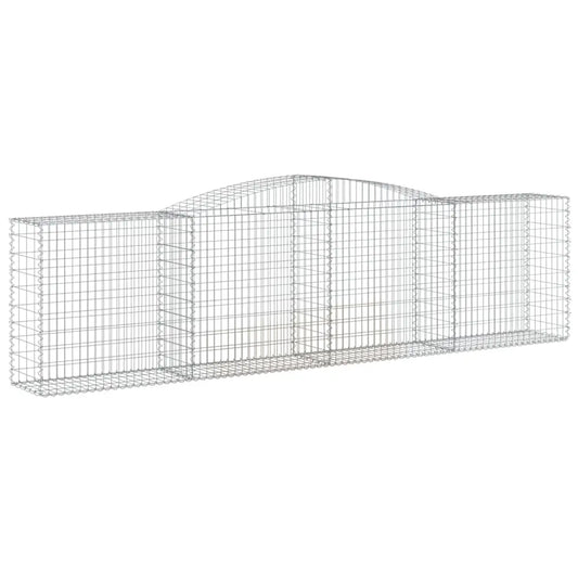 vidaXL Arched Gabion Baskets 3 pcs 157.5’’x19.7’’x39.4’’/47.2’’ Galvanized Iron - Gabion Baskets