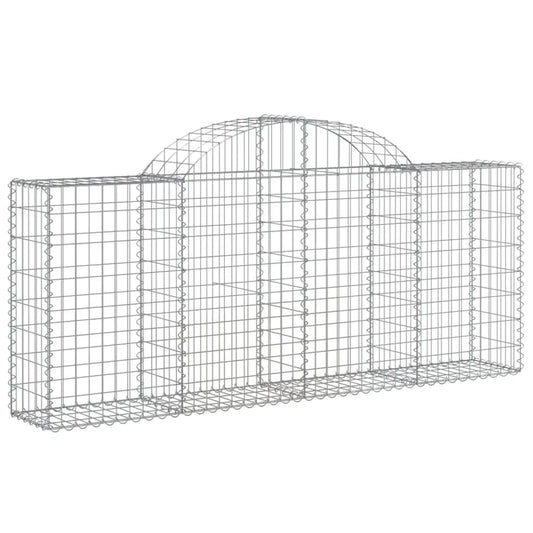 vidaXL Arched Gabion Baskets 3 pcs 78.7’’x11.8’’x31.5’’/39.4’’ Galvanized Iron - Gabion Baskets