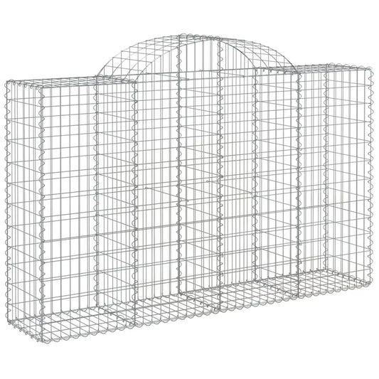 vidaXL Arched Gabion Baskets 3 pcs 78.7’’x19.7’’x47.2’’/55.1’’ Galvanized Iron - Gabion Baskets