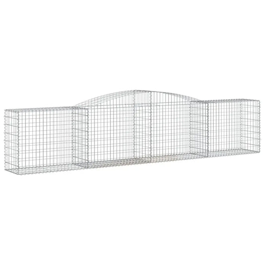 vidaXL Arched Gabion Baskets 4 pcs 157.5’’x19.7’’x31.5’’/39.4’’ Galvanized Iron - Gabion Baskets