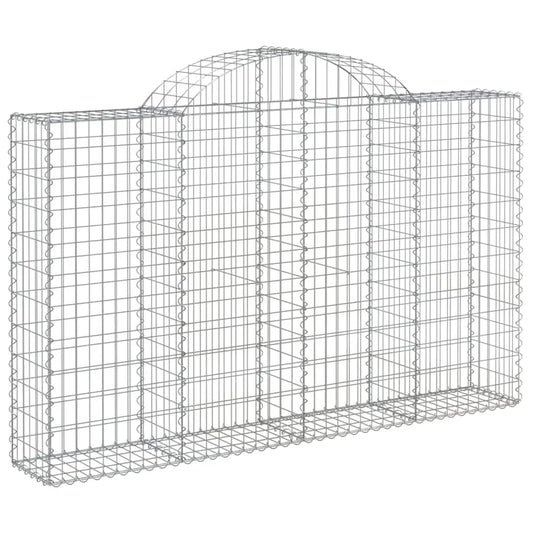 vidaXL Arched Gabion Baskets 4 pcs 78.7’’x11.8’’x47.2’’/55.1’’ Galvanized Iron - Gabion Baskets