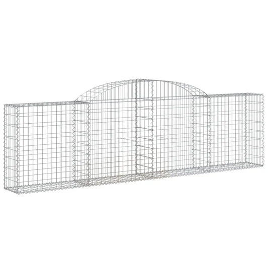 vidaXL Arched Gabion Baskets 5 pcs 118.1’’x11.8’’x31.5’’/39.4’’ Galvanized Iron - Gabion Baskets