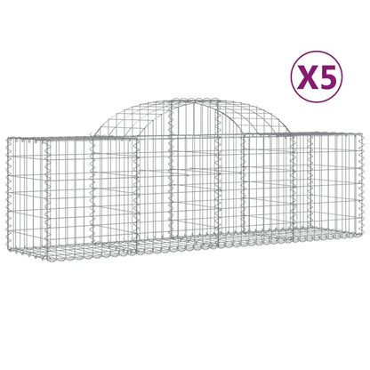 vidaXL Arched Gabion Baskets 5 pcs 78.7’’x19.7’’x23.6’’/31.5’’ Galvanized Iron - Home & Garden > Lawn & Garden >