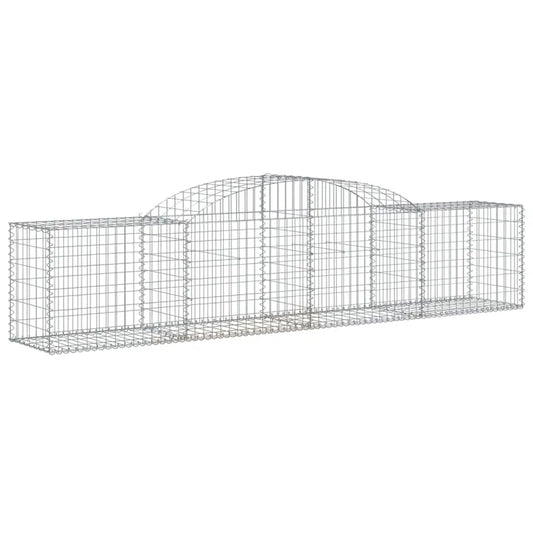 vidaXL Arched Gabion Baskets 6 pcs 118.1’’x19.7’’x23.6’’/31.5’’ Galvanized Iron - Gabion Baskets