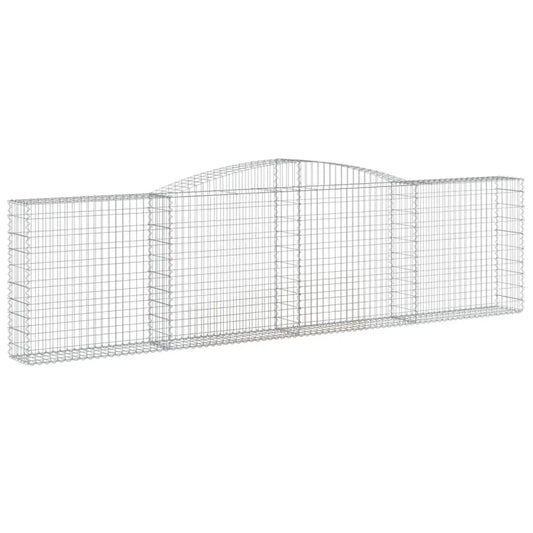 vidaXL Arched Gabion Baskets 6 pcs 157.5’’x11.8’’x39.4’’/47.2’’ Galvanized Iron - Gabion Baskets
