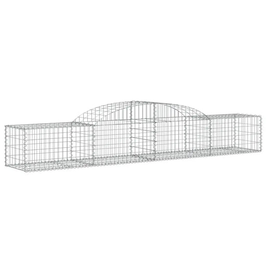 vidaXL Arched Gabion Baskets 7 pcs 118.1’’x19.7’’x15.7’’/23.6’’ Galvanized Iron - Garden Barriers