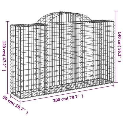 vidaXL Arched Gabion Baskets 7 pcs 78.7’’x19.7’’x47.2’’/55.1’’ Galvanized Iron - Home & Garden > Lawn & Garden >