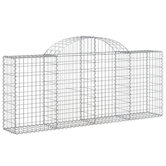 vidaXL Arched Gabion Baskets 8 pcs 78.7’’x11.8’’x31.5’’/39.4’’ Galvanized Iron - Gabion Baskets