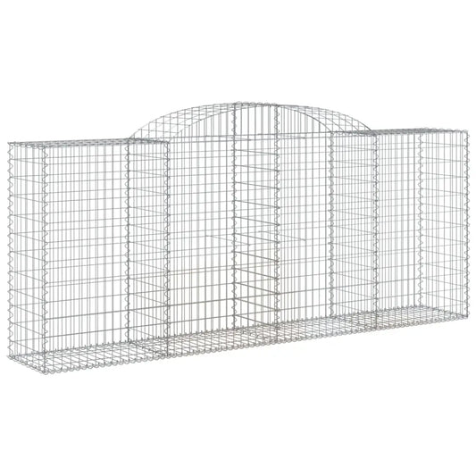 vidaXL Arched Gabion Baskets 9 pcs 118.1’’x19.7’’x47.2’’/55.1’’ Galvanized Iron - Gabion Baskets