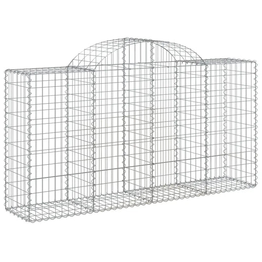 vidaXL Arched Gabion Baskets 9 pcs 78.7’’x19.7’’x39.4’’/47.2’’ Galvanized Iron - Gabion Baskets