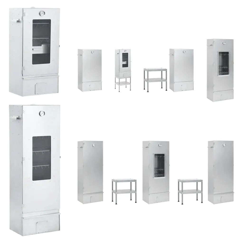 vidaXL BBQ Oven Smoker with Wood Chips 17.5’’x11.4’’x43.3’’ Galvanized Steel - Home & Garden > Kitchen & Dining >