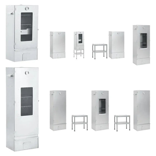 vidaXL BBQ Oven Smoker with Wood Chips 17.5’’x11.4’’x43.3’’ Galvanized Steel - Home & Garden > Kitchen & Dining >