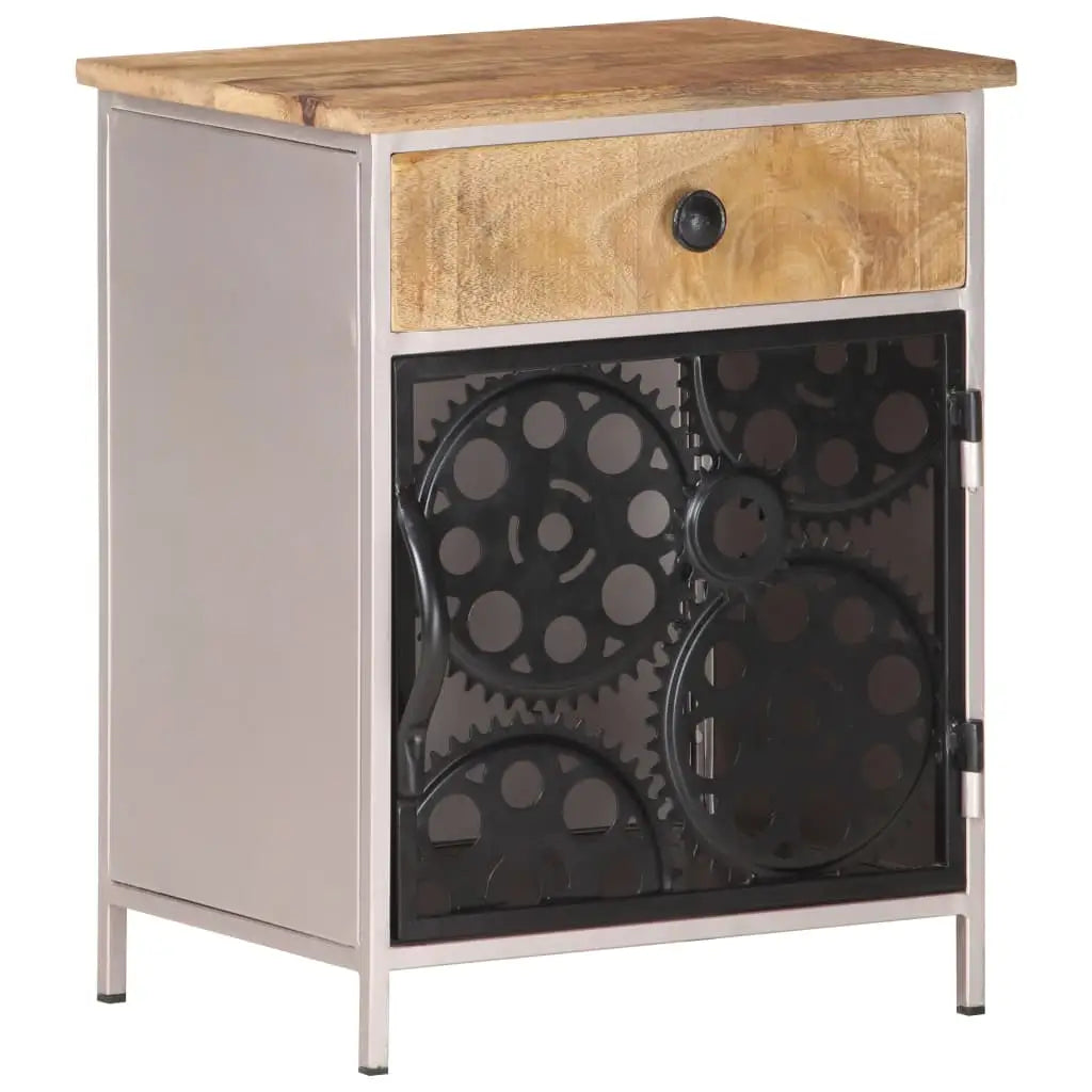 vidaXL Bedside Cabinet 15.7’’x11.8’’x19.7’’ Rough Mango Wood - Nightstands