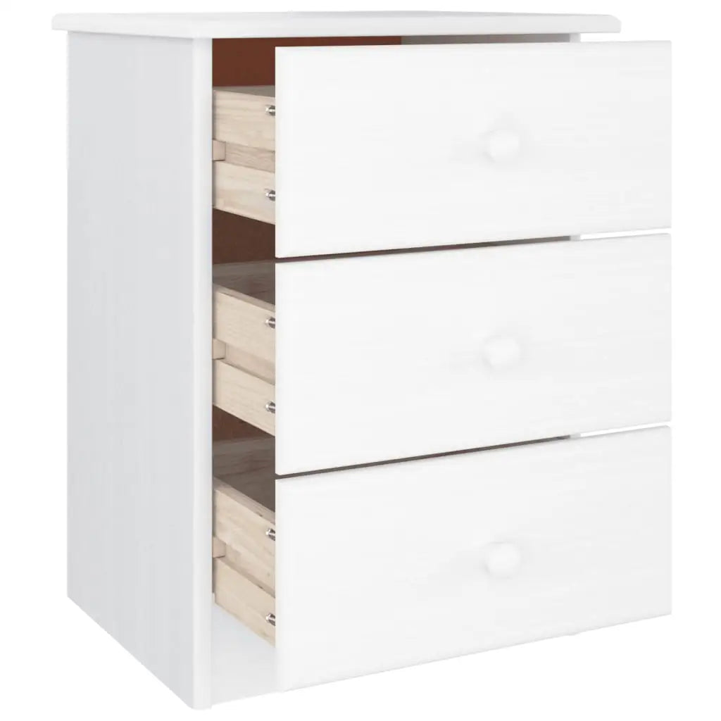 vidaXL Bedside Cabinet ALTA White 16.1’’x13.8’’x21.7’’ Solid Wood Pine - Nightstand