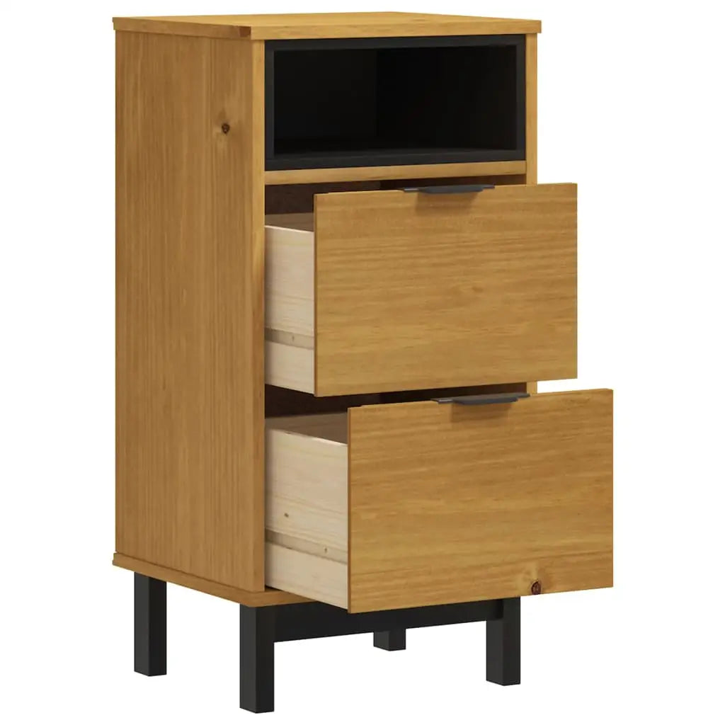 vidaXL Bedside Cabinet FLAM 15.7’’x13.8’’x31.5’’ Solid Wood Pine - Nightstand