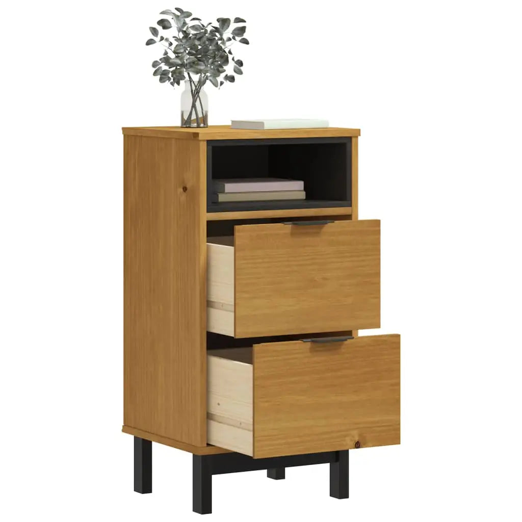 vidaXL Bedside Cabinet FLAM 15.7’’x13.8’’x31.5’’ Solid Wood Pine - Nightstand