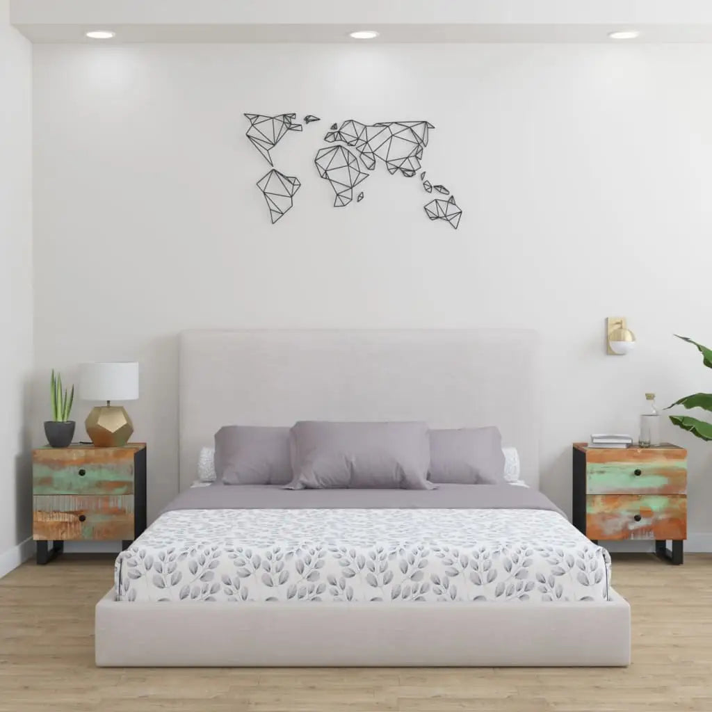 vidaXL Bedside Cabinets 2 pcs 15.7’’x13’’x18.1’’ Solid Wood Reclaimed - Nightstands