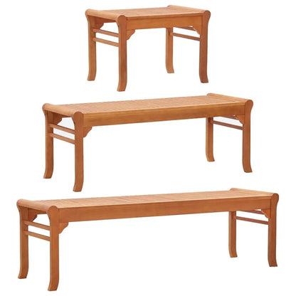 vidaXL Bench Weather Resistant Wooden Outdoor Bench Solid Wood Eucalyptus - 1 pcs/ 59.1’’ x 17.3’’ x 17.7’’ piece