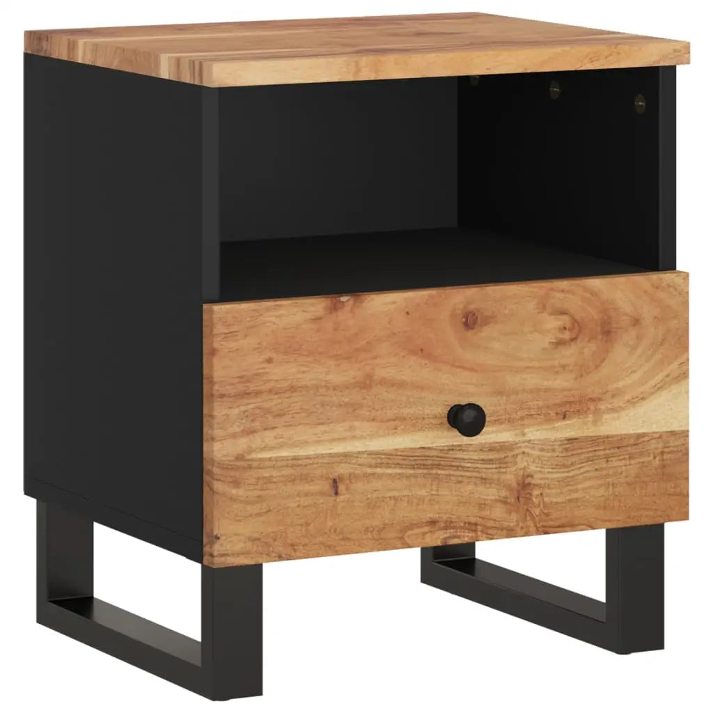 vidaXL Cabinet Storage Accent Nightstand End Table for Bedroom Solid Wood - Nightstand