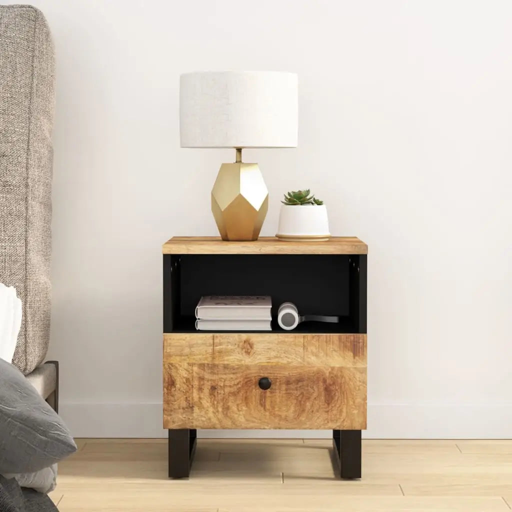 vidaXL Cabinet Storage Accent Nightstand End Table for Bedroom Solid Wood - Nightstand