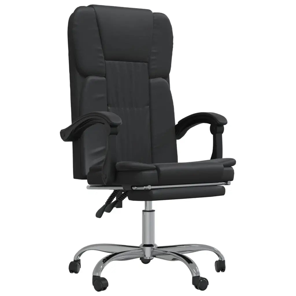 vidaXL Chair Reclining Desk Chair with Wheels for Living Room Faux Leather - Furniture > Office Furniture > Office